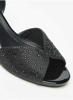 Celeste Women's Embellished Peep Toe Sandals with Kitten Heels and Buckle Closure  - Image 5