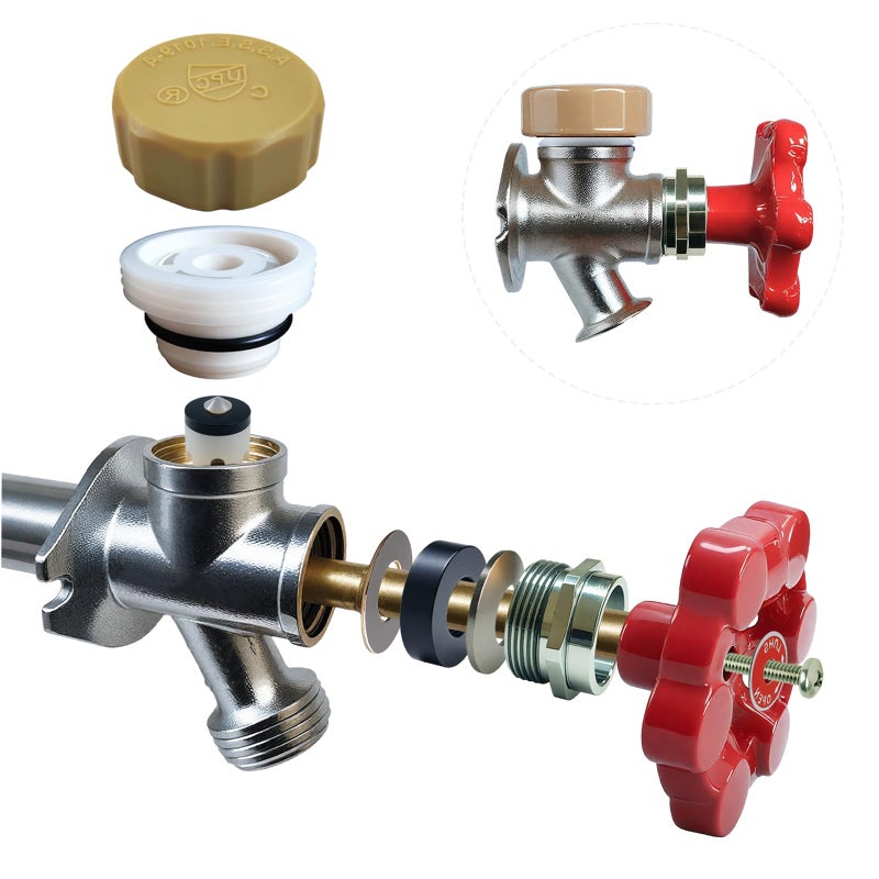 PILISPARK Outdoor Faucet Repair Kit,Universal ASSE 1019-A Vacuum Breaker Outside Faucet Repair Kit,Hose Bib Spigot Repair Kit for Anti-Siphon Frost-Free Sillcock Valves,Vacuum Breaker Replacement Kit - Image 1