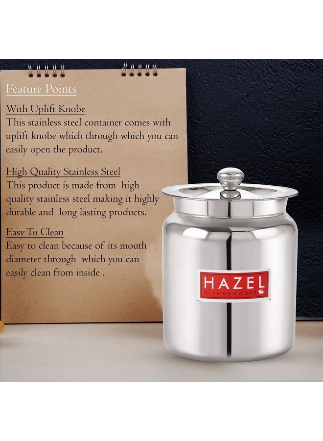 Hazel حاوية زيت و سمن من الفولاذ المقاوم للصدأ 800 مل - متعددة الاستخدامات، فضي - Image 3