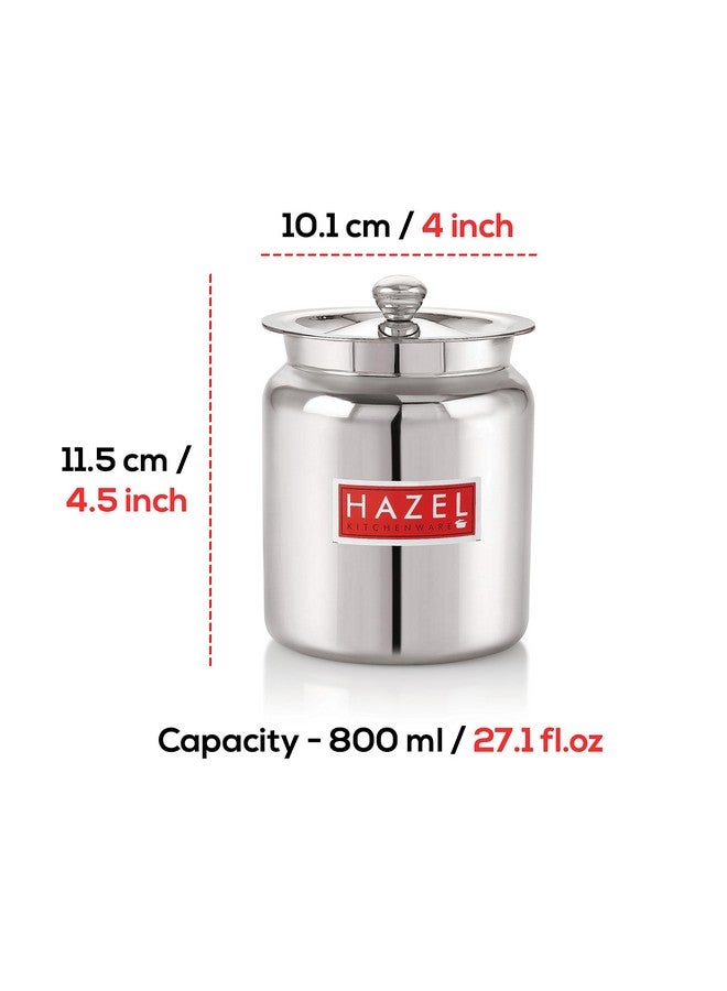 Hazel حاوية زيت و سمن من الفولاذ المقاوم للصدأ 800 مل - متعددة الاستخدامات، فضي - Image 4