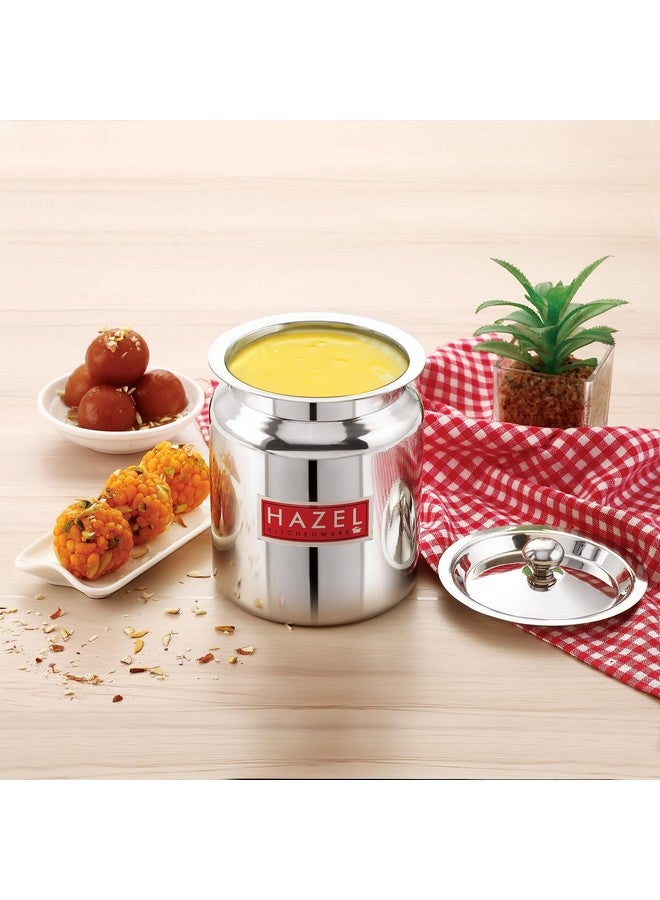 Hazel حاوية زيت و سمن من الفولاذ المقاوم للصدأ 800 مل - متعددة الاستخدامات، فضي - Image 2