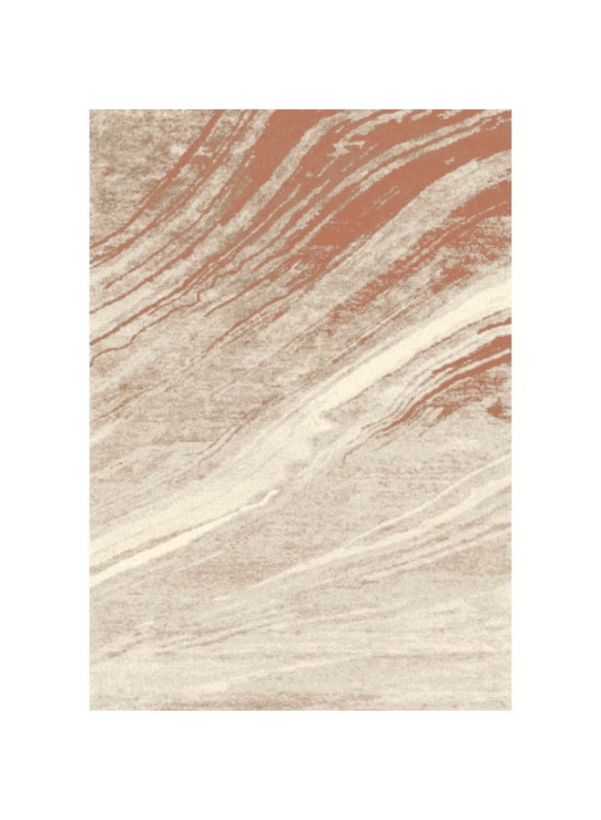 DANUBE HOME Sahara Modern Abstracts Rug | Washable Modern Rugs Style | Polypropylene + Polyester Area Rug Floor Covering | Indoor Carpet For Living Room Dining Bedroom 240X340cm-White Rust