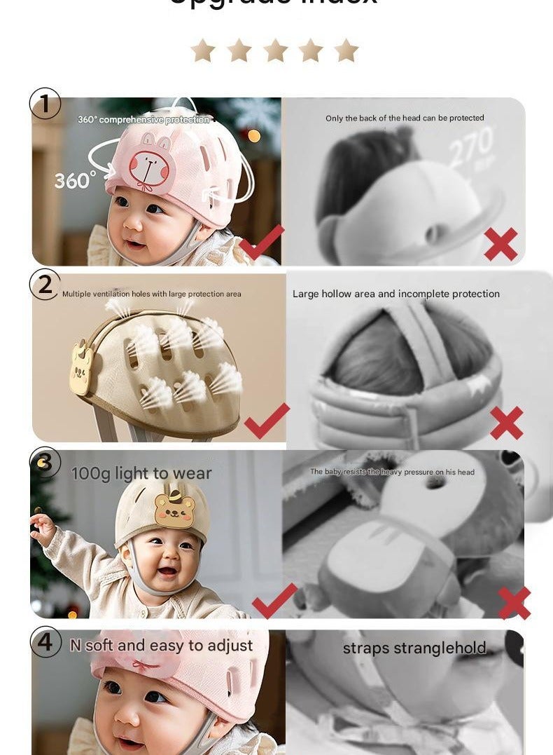 Children's Cartoon anti-collision Hat Baby Anti Fall Hat Head Protection Hat Anti-collision And Anti-collision Collision Helmet Learning To Walk And Anti Fall Hat - Image 5