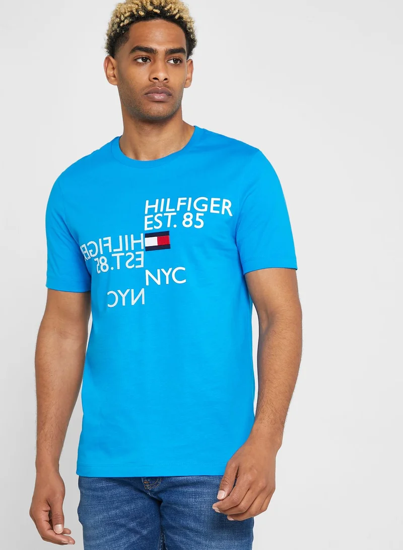 TOMMY HILFIGER Slogan Crew Neck T-Shirt