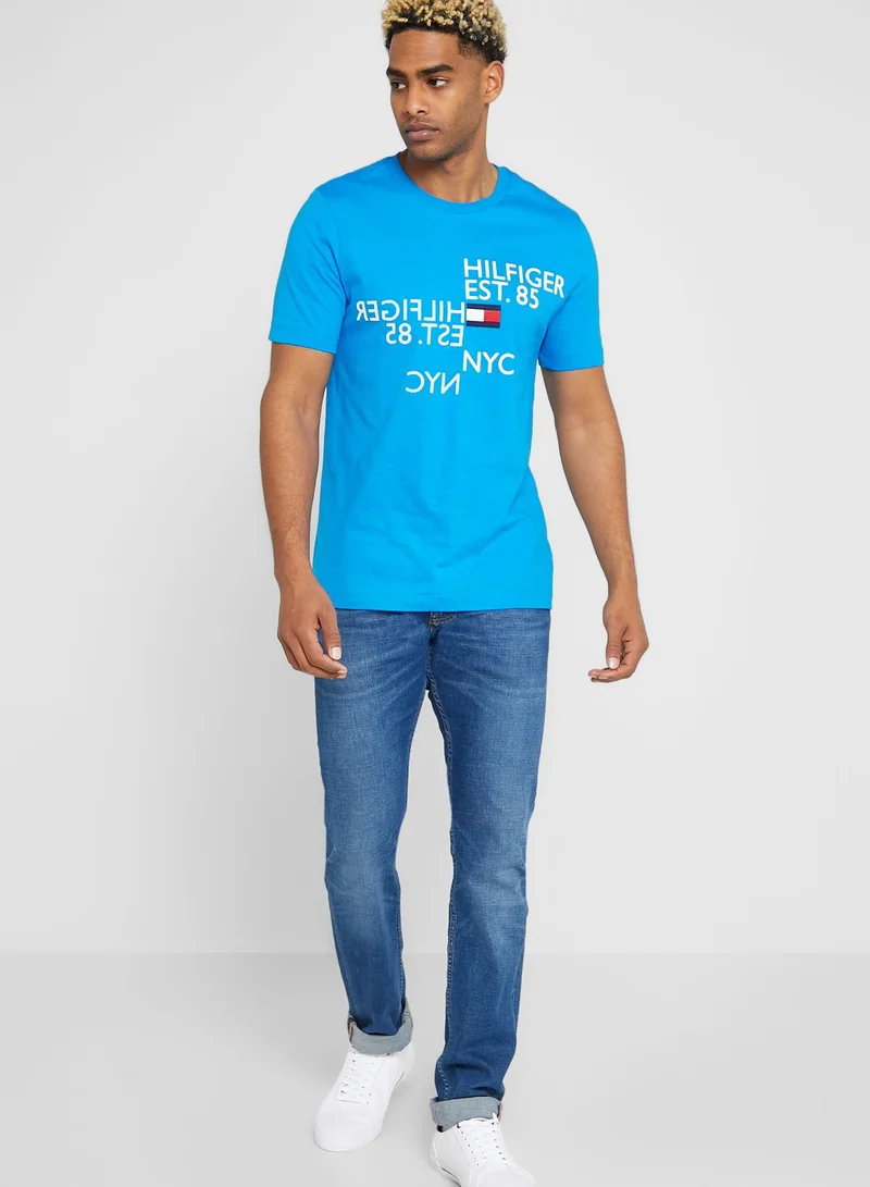 TOMMY HILFIGER Slogan Crew Neck T-Shirt