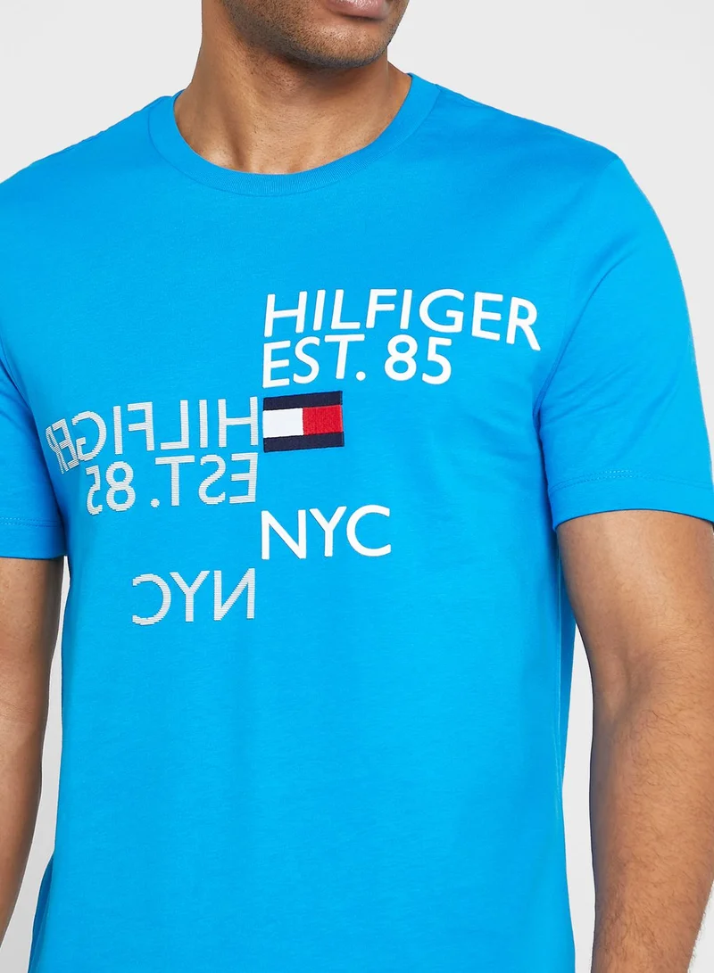 TOMMY HILFIGER Slogan Crew Neck T-Shirt