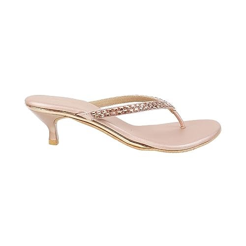 Mochi Women Rose Gold Kitten Heel Fashion Sandal UK/6 EU/39 (35-324) - Image 3