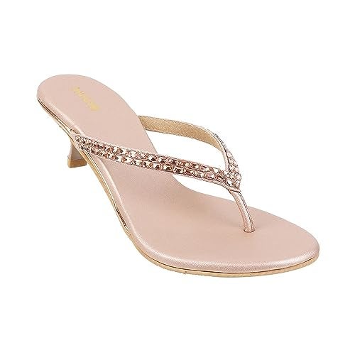 Mochi Women Rose Gold Kitten Heel Fashion Sandal UK/6 EU/39 (35-324) - Image 2