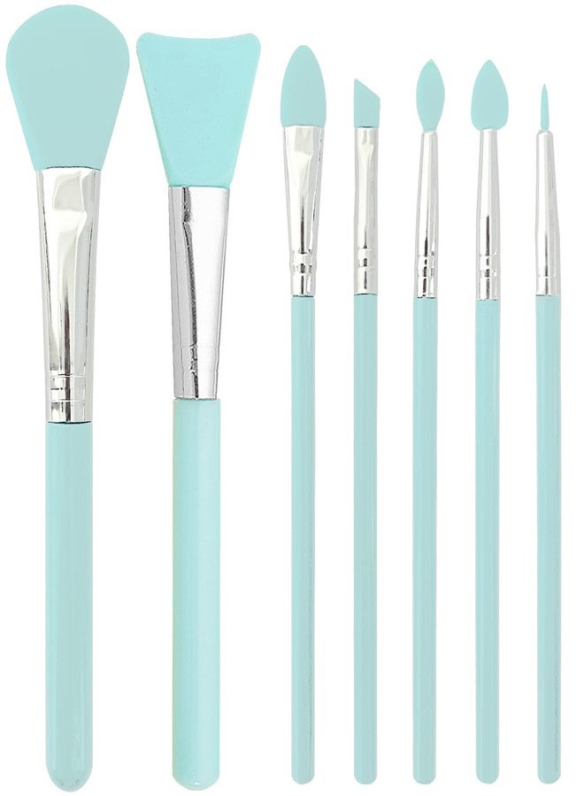 Jaasuee 7 Pcs Silicone Brush applicator kit for Cream Makeup Products and UV Resin Epoxy Art Crafting, Green - Image 1