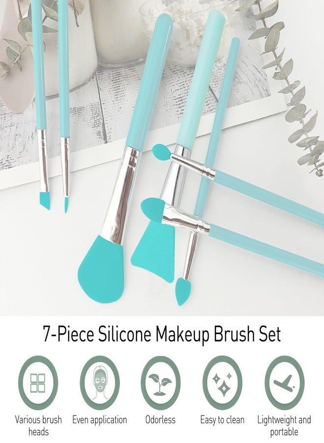 Jaasuee 7 Pcs Silicone Brush applicator kit for Cream Makeup Products and UV Resin Epoxy Art Crafting, Green - Image 3