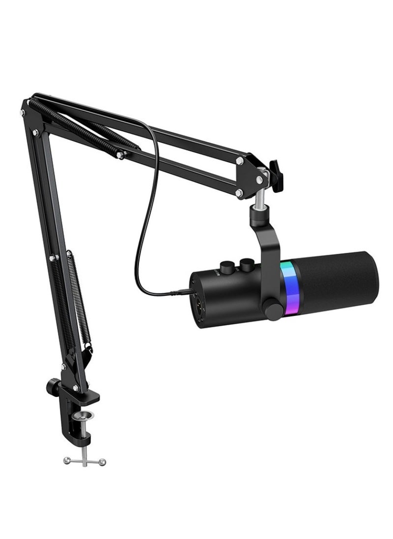 EVEREEN - USB XLR Dynamic Microphone Touchmute Headphone Jack Volume Control For Youtube PC Game Sound Card Recording Metal LM20 (Microphone and Bracket) - Image 1