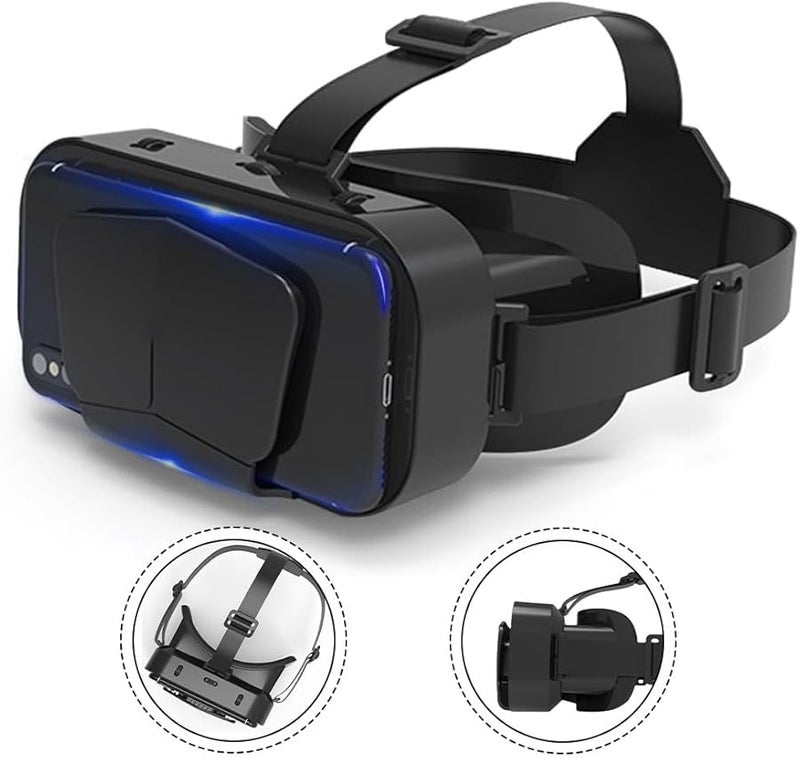 سماعة الواقع الافتراضي القابلة للتعديل مع جهاز تحكم للهواتف الذكية مقاس 4.7 إلى 7 بوصة للأفلام والألعاب - Image 3