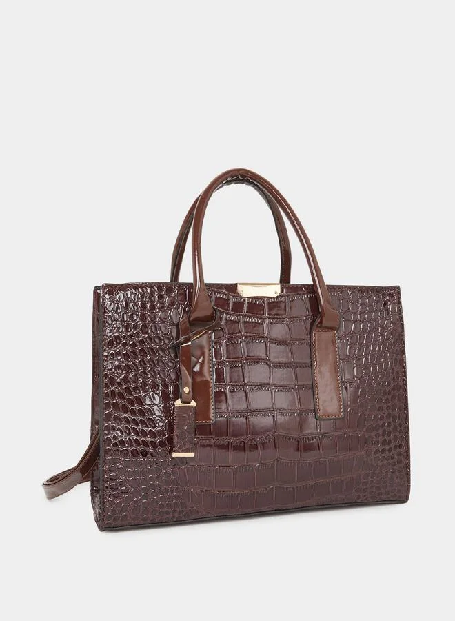 Styli Snake Skin Textured Handbag