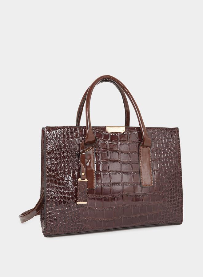 Styli Snake Skin Textured Handbag - Image 1