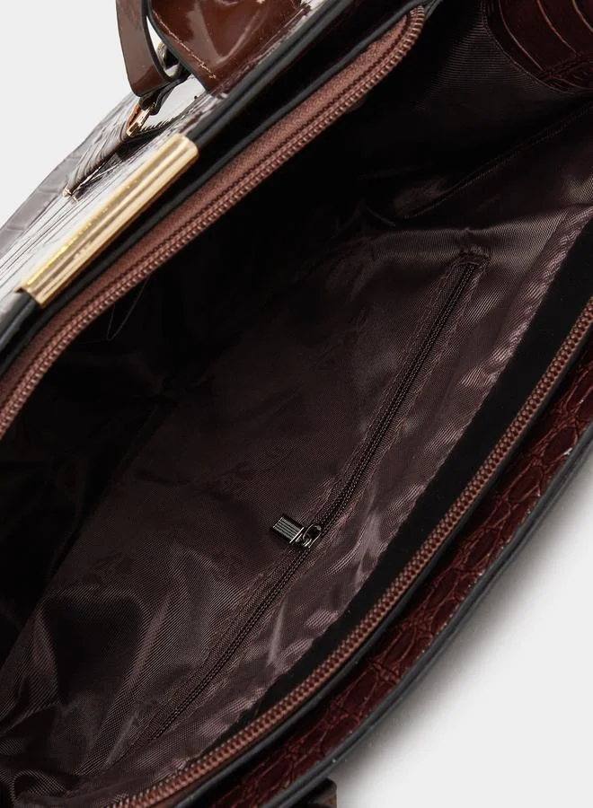 Styli Styli Snake Skin Textured Handbag