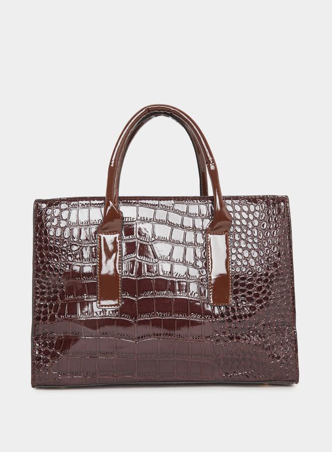 Styli Snake Skin Textured Handbag - Image 3