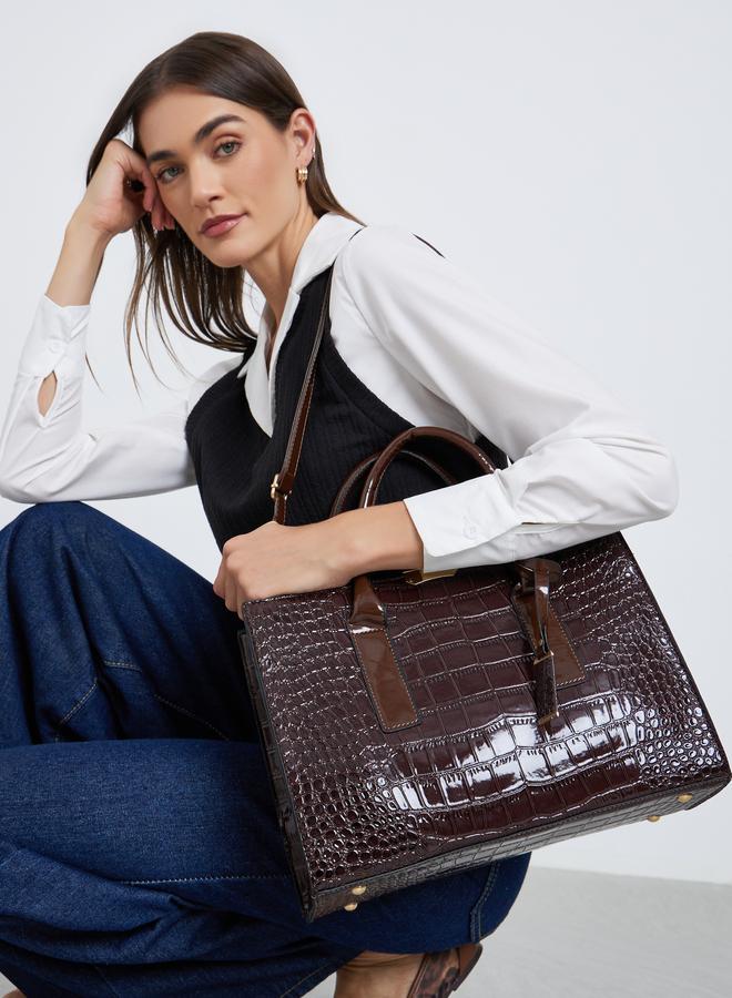 Styli Snake Skin Textured Handbag - Image 2