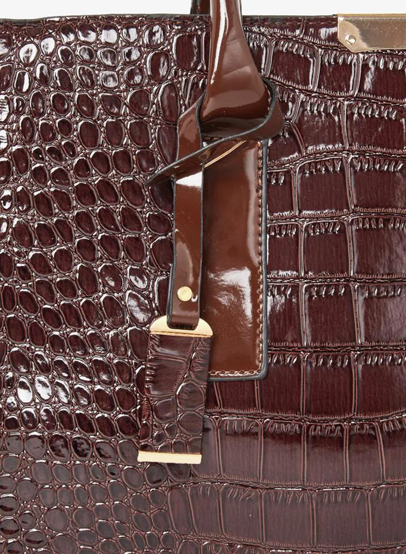 Styli Styli Snake Skin Textured Handbag