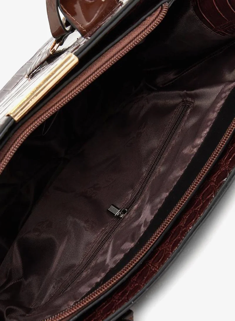 Styli Styli Snake Skin Textured Handbag
