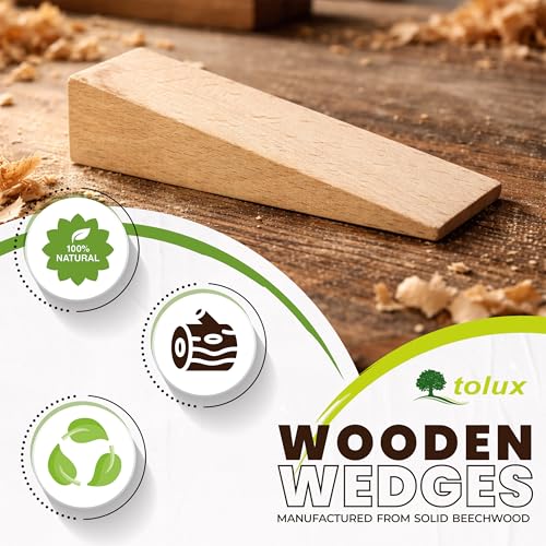 Tolux Wooden Wedges Hardwood Wedge Beech Wood Wedge Wooden Doorstop Handy Tool in Carpentry Construction and Various DIY Projects Size 65x20x6 mm 25x08x02 in Pack of 10 pcs - Image 3