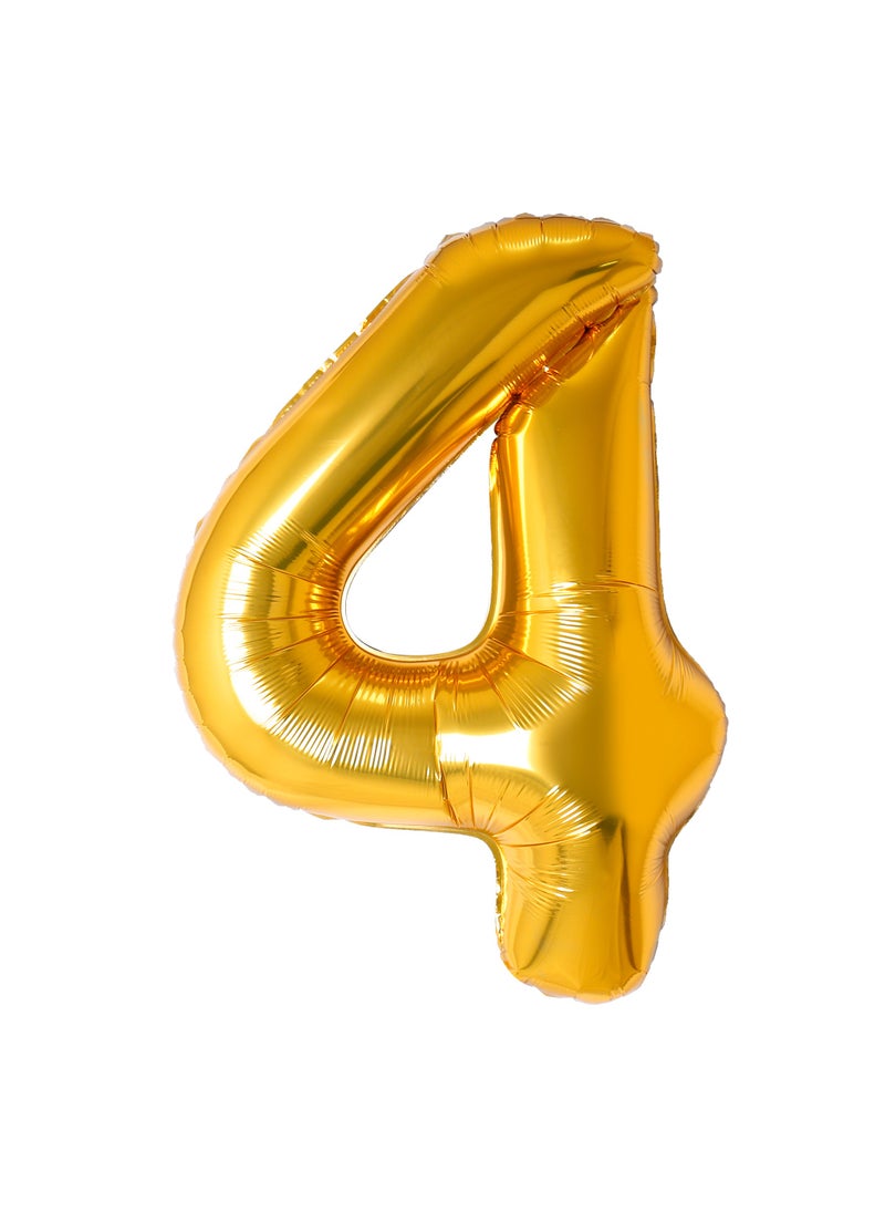 Party Zone Gold Foil Balloon Number 4 33" 