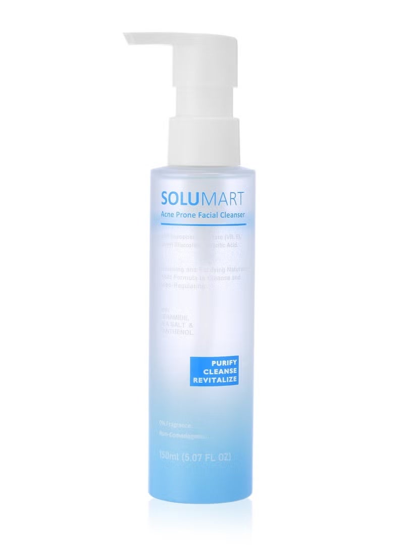 Solumart Acne-Prone Facial Cleanser – 150 ml | Deep-Clean Oily & Breakout-Prone Skin