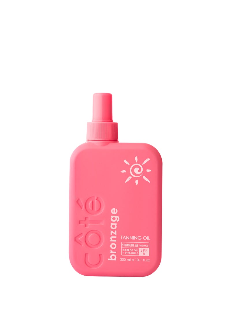 Côté زيت تسمير البشرة كوت برونزاج عامل حماية من الشمس SPF 8 بمربى الفراولة 300 مل  - Image 1