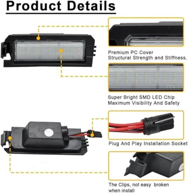 QASULER 2PCS License Plate Light for Hyundai - Image 2
