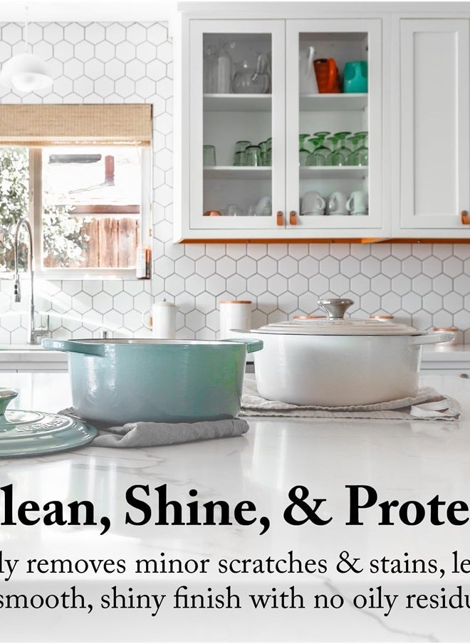 GODDARD'S - Marble & Granite Polish Carnauba Wax Countertop Cleaner for Scratches & Stains on Kitchen Island, Stone Surfaces, Sealer & Protectant, 8 oz - Image 1