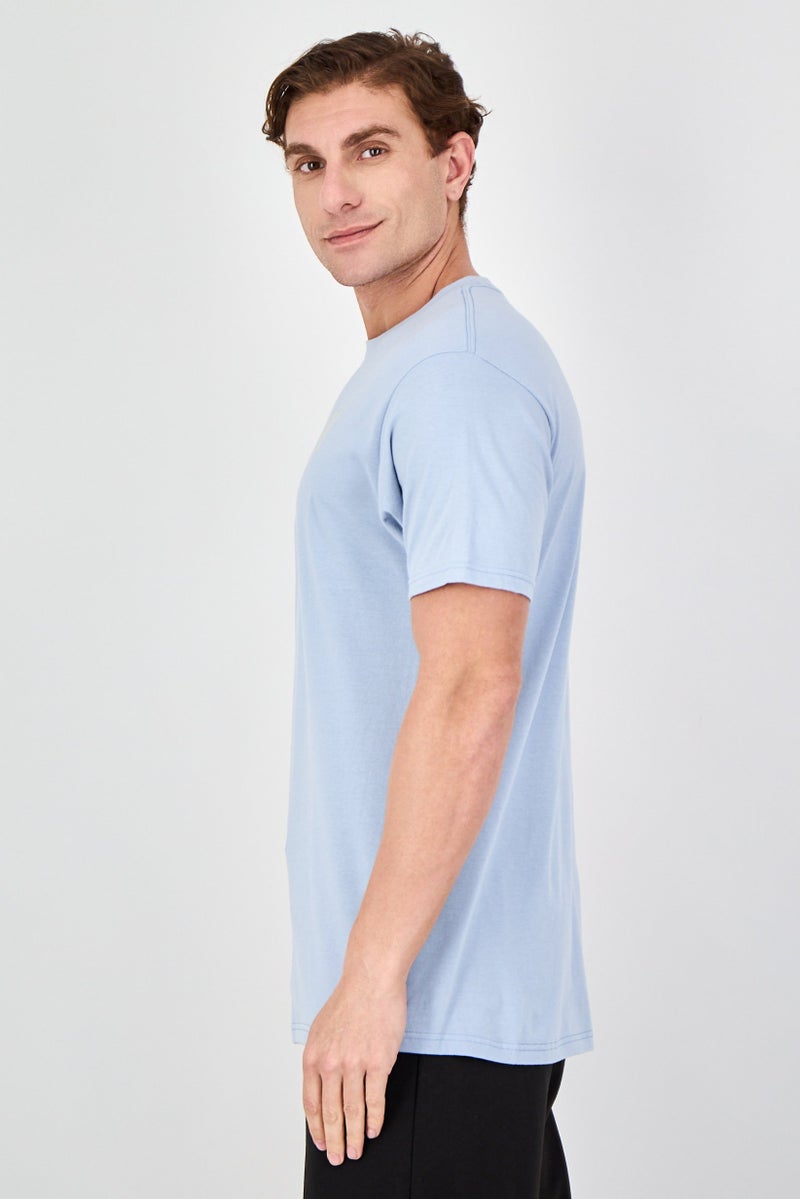 Hurley تي شيرت رياضي للرجال بقصة ضيقة وأكمام قصيرة للأنشطة الخارجية، أزرق فاتح - Image 2