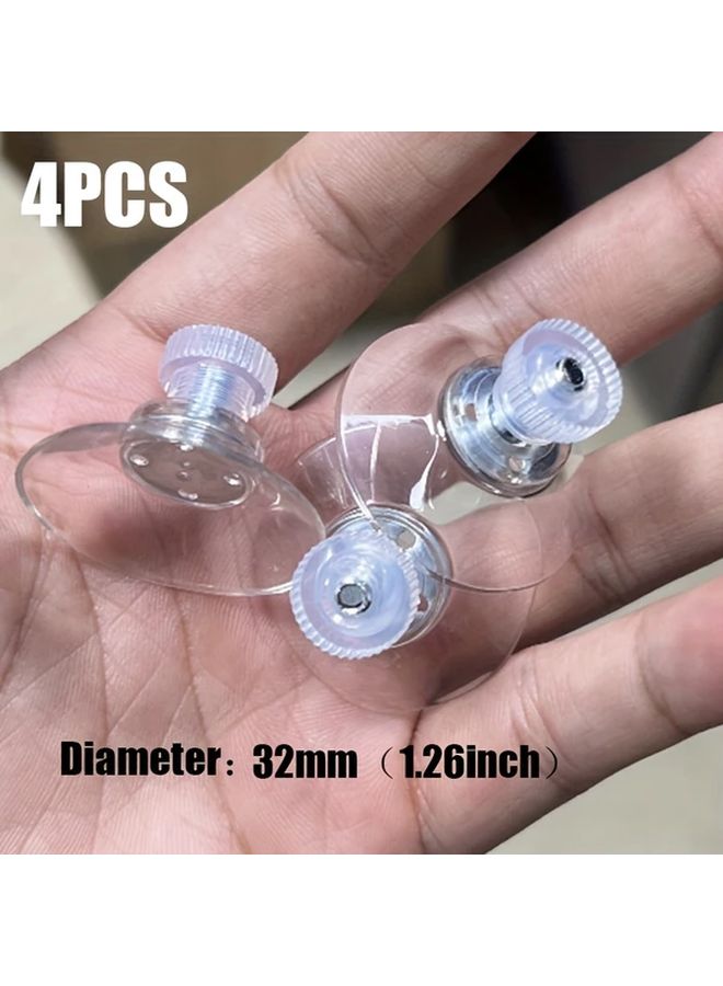 4 Piece Set Transparent Super Strong Suction Cup With Nut Utility Hooks - Image 3