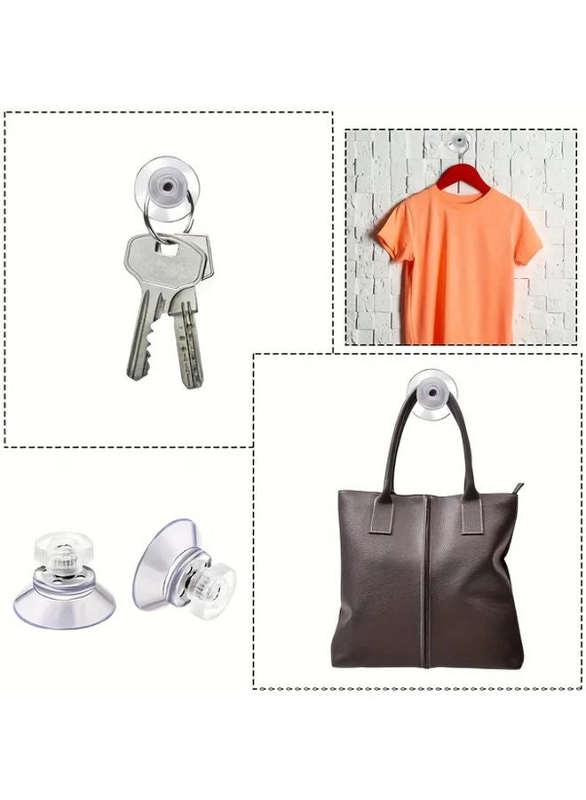 4 Piece Set Transparent Super Strong Suction Cup With Nut Utility Hooks - Image 4