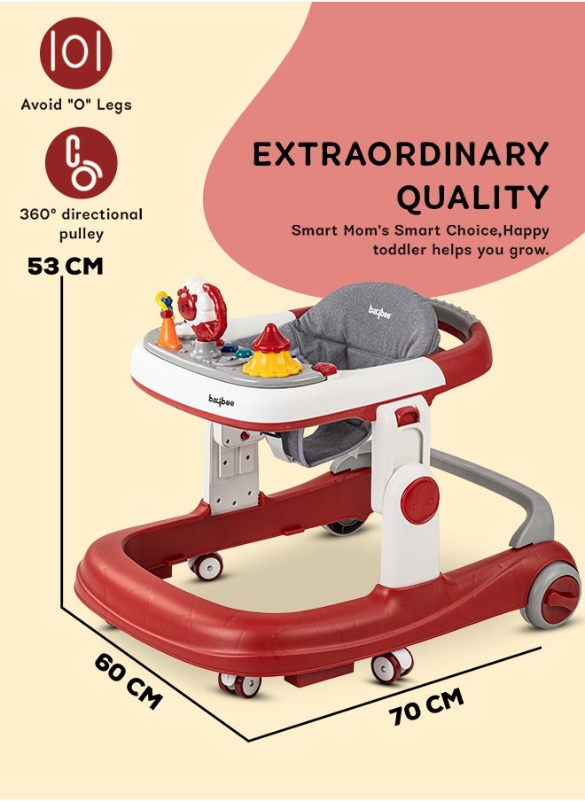 BAYBEE - Astro 2 in 1 Baby Walker Round Kids Walker With 3 Adjustable Height Musical Toy - Image 1