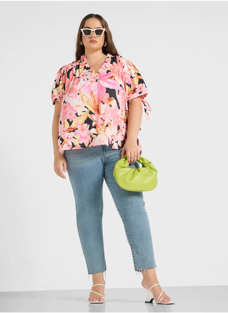 Ginger Plus Floral Print Top