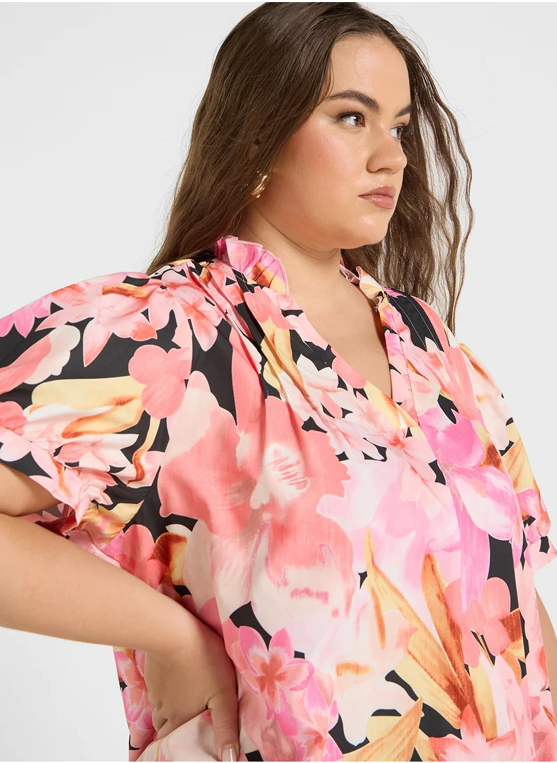 Ginger Plus Floral Print Top