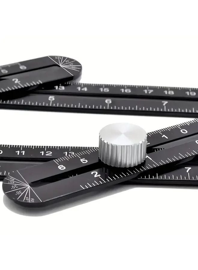 مسطرة الألومنيوم المهنية السوداء القابلة للطي 6 طيات قياس متعدد الزوايا - Image 4