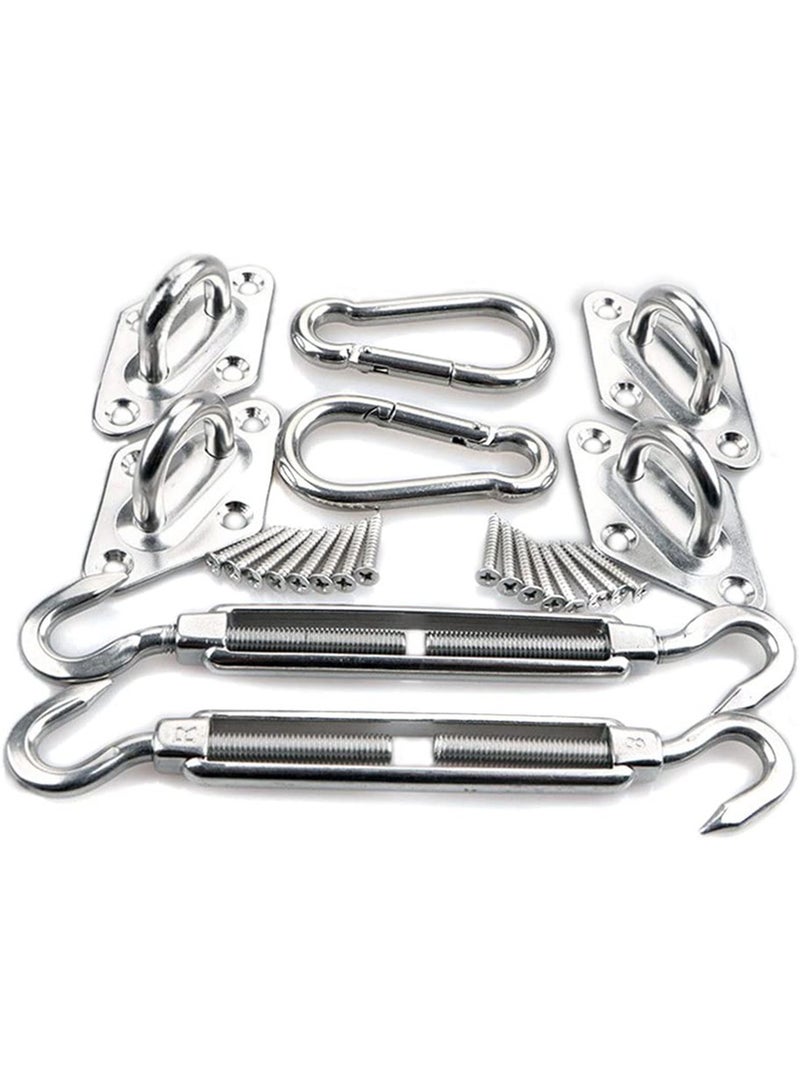 Durable Sun Shade Sail Installation Kit for Garden Triangle and Rectangle 304 Stainless Steel Hardware Accessories - Image 1