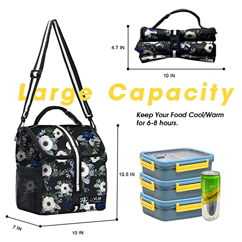 VLM Lunch Box for Women Insulated Lunch Bag Women with Adjustable Shoulder Strap Cute Lunch Tote Bag for WorkPicnicCamping - Image 3