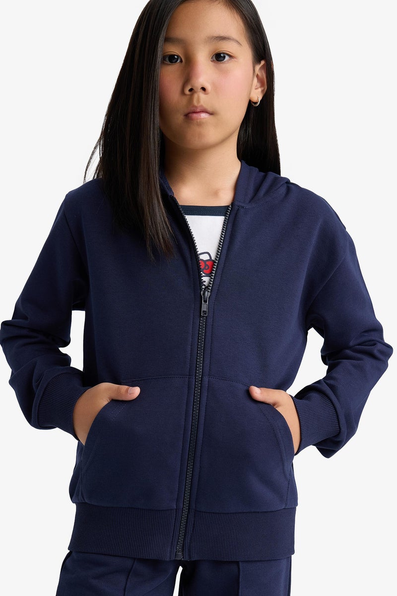 DeFacto Girl Regular Fit Hooded Cardigan Basic - Image 1
