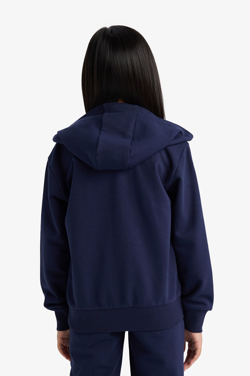 DeFacto Girl Regular Fit Hooded Cardigan Basic - Image 4