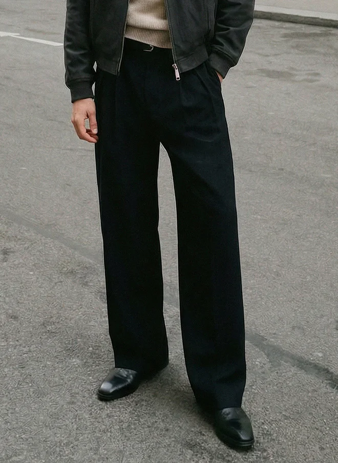 ذا سوليد ستور The Souled Store Men Regular Fit Solid Black Super Flex Pants