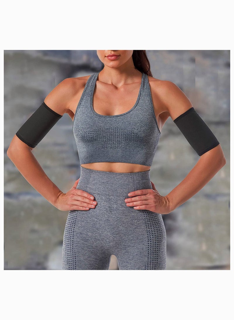 سيوسي مشذب ذراع الساونا للنساء أربطة عرق ساونا من البوليمر للذراع ، وأكمام ساونا للذراع تحبس الحرارة ، وأغطية فقدان دهون الذراع ، عبوة من قطعتين - Image 2