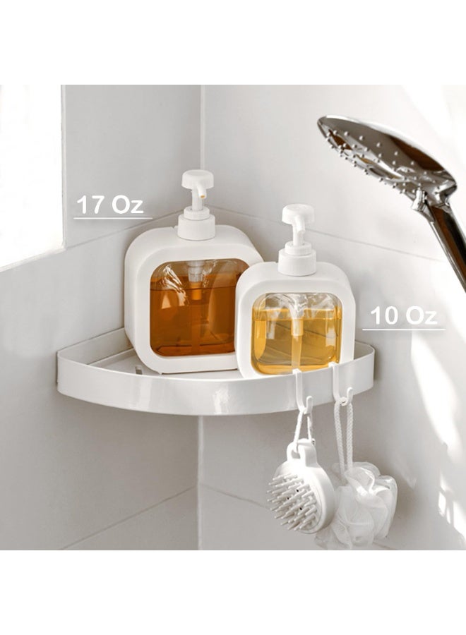 غنافوتو 2 أجهزة الصابون المزودة ، 300ml و 500ml أجهزة غسيل اليد القابلة لإعادة التعبئة لأجهزة غسيل اليدين في حمام المطبخ غسيل اليدين أوعية مع مضخة صابون البلاستيك شفافة زجاجة مضخة الصابون - Image 5