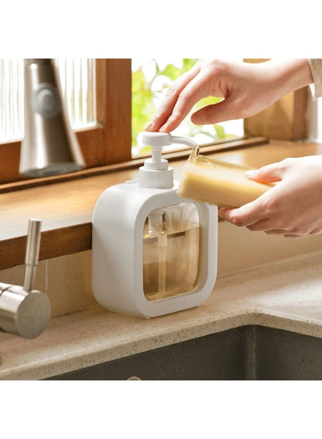 غنافوتو 2 أجهزة الصابون المزودة ، 300ml و 500ml أجهزة غسيل اليد القابلة لإعادة التعبئة لأجهزة غسيل اليدين في حمام المطبخ غسيل اليدين أوعية مع مضخة صابون البلاستيك شفافة زجاجة مضخة الصابون - Image 4