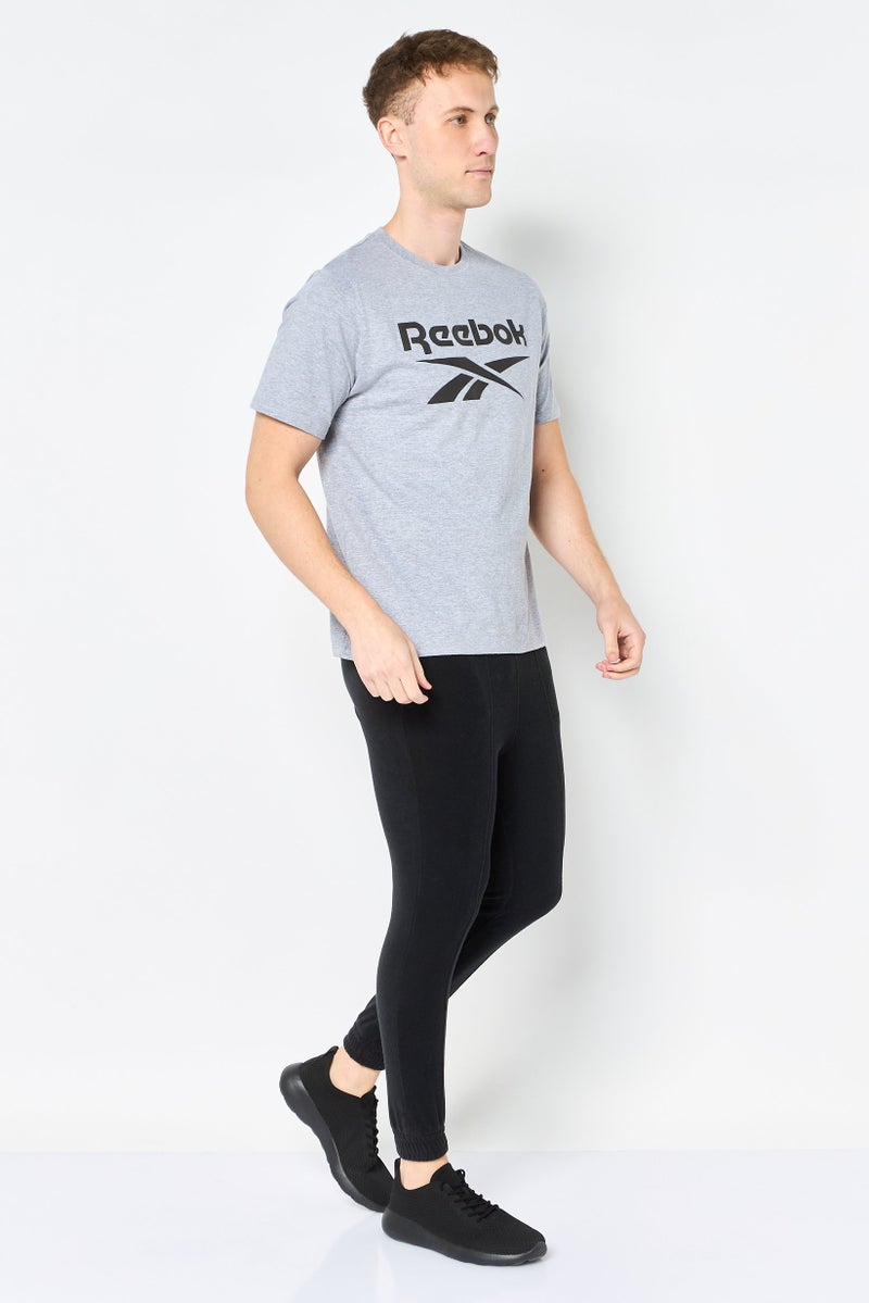 Reebok Men Sportswear Fit Short Sleeve Outdoor T-Shirt, Grey - Image 3