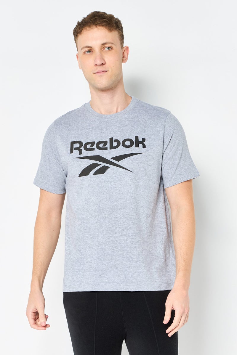 Reebok Men Sportswear Fit Short Sleeve Outdoor T-Shirt, Grey - Image 1