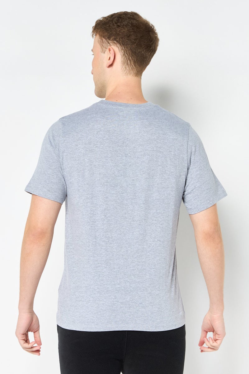 Reebok Men Sportswear Fit Short Sleeve Outdoor T-Shirt, Grey - Image 2