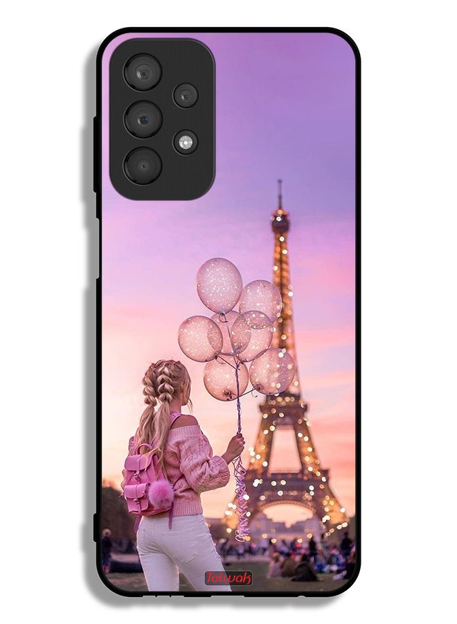 Tolwak Samsung Galaxy A23 4G Protective Case Cover Girl Holding Balloons - Image 1
