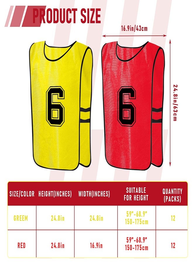 KisSealed 24 Pack Scrimmage Training Vest,Team Sports Pinnies Reversible Numbered Soccer Team Practice Penny Jerseys - Image 2