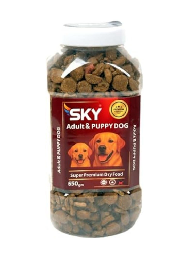 سكاي طعام كلاب جاف من سكاي 650 جرام - تركيبة لجميع الأعمار (جراء وبالغين)، الحل الاقتصادي للمنازل التي بها كلاب متعددة